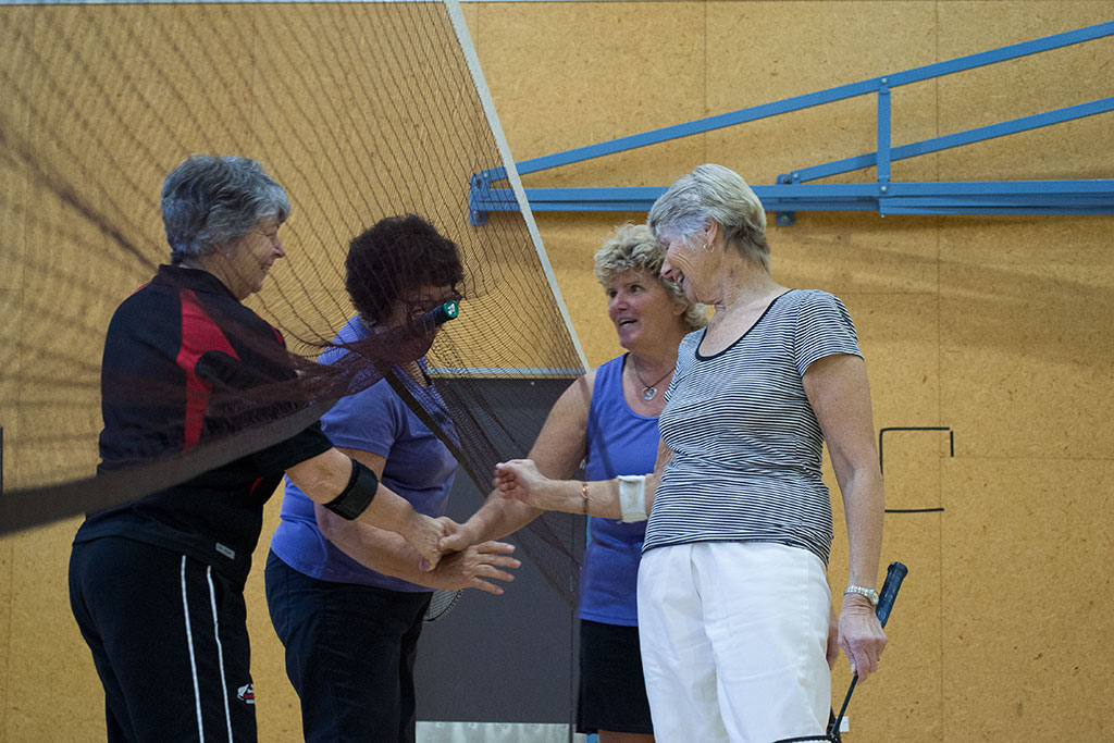 Image of Shaking hands after a game, Bishopdale Badminton Club, YMCA Tuesday, 2 May 2017