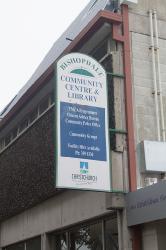 Thumbnail Image of Old Bishopdale Library sign a few months before demolition