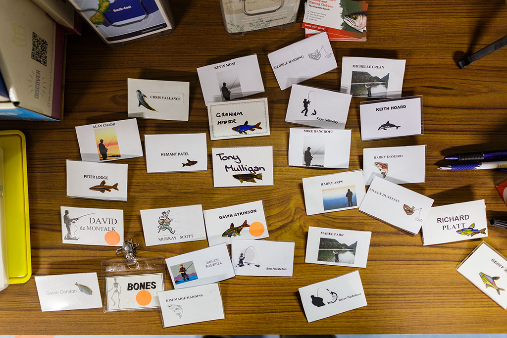 Image of Personalised nametags for the members of Fishing and Casting Club Wednesday, 5 July 2017