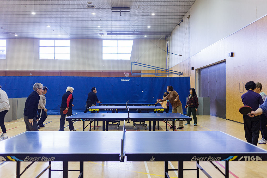 Image of Members of the social Table Tennis Club play against each other Wednesday, 19 July 2017