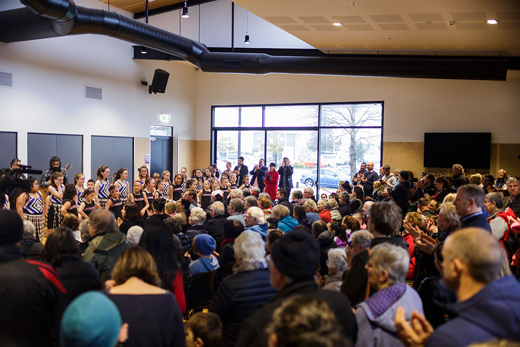 Image of A packed hall for the opening of the new Library Saturday, 22 July 2017