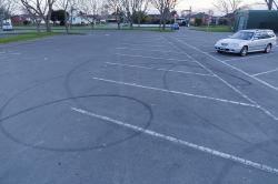 Thumbnail Image of Skid marks in the carpark of the Bishopdale Library