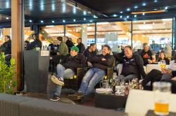 Thumbnail Image of Watching television outdoors, All Black game