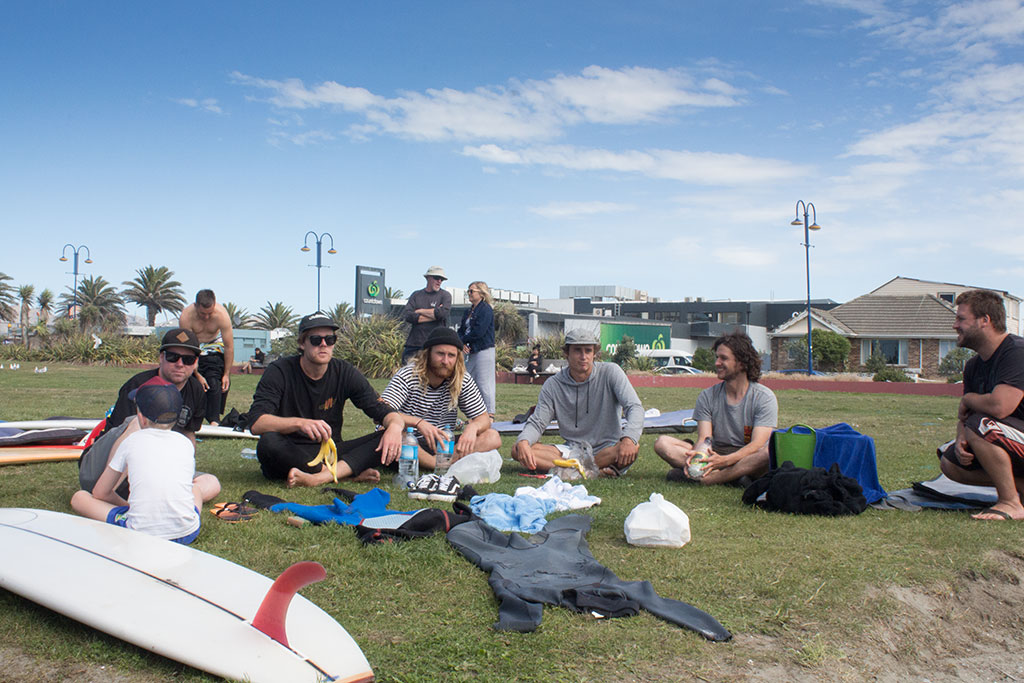 Image of Lunch at a surfing competition, New Brighton. Saturday, 19 March 2016