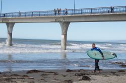 Thumbnail Image of A surfer on the beach, New Brighton