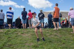 Thumbnail Image of Child playing catch at the Blackcaps vs England cricket game, Hagley Oval