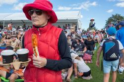 Thumbnail Image of Woman with food at the Blackcaps vs England cricket game
