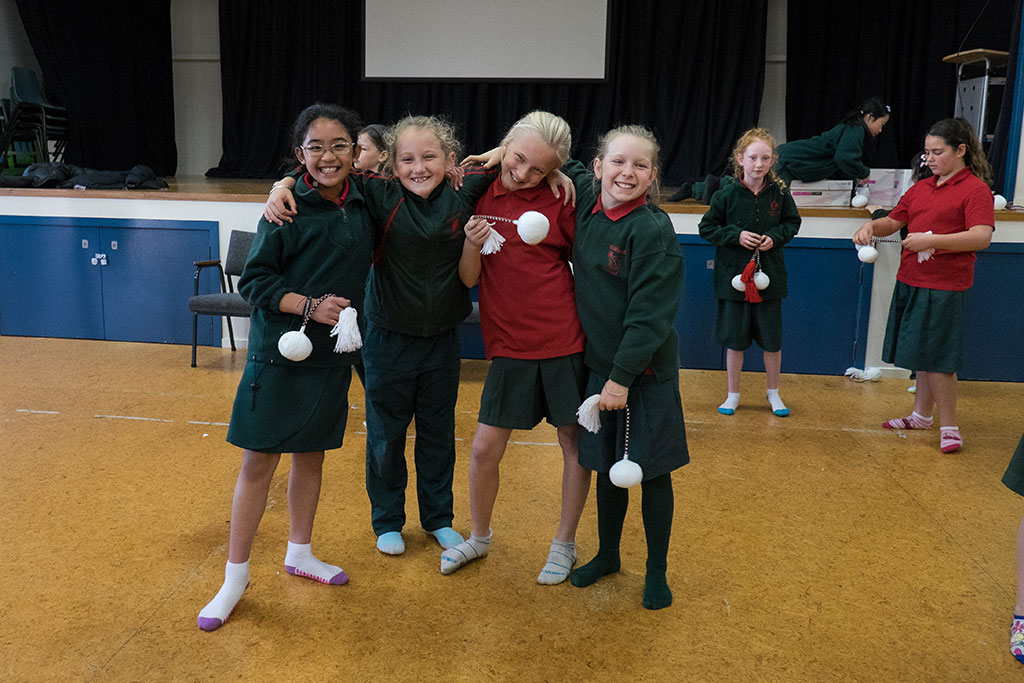 Image of The senior kapa haka group practising at Oaklands Primary School. 29-05-15 11.02 a.m.