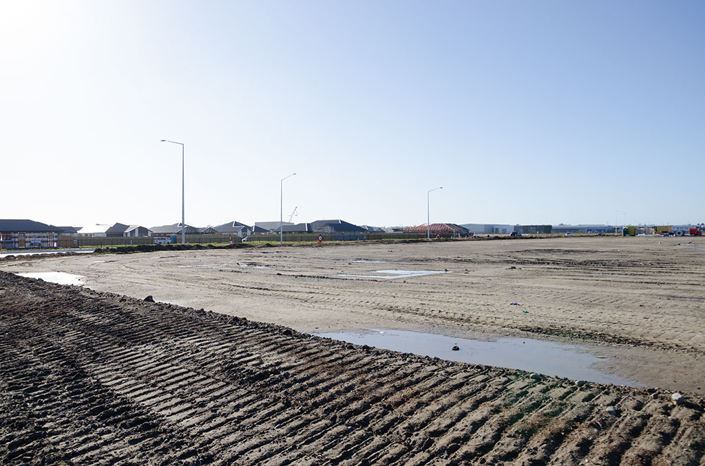 Image of Earthworks in preparation for housing development on the corner of Aidanfield Drive and Wigram Road, Wigram Skies. 25-07-2015 3:12 p.m.