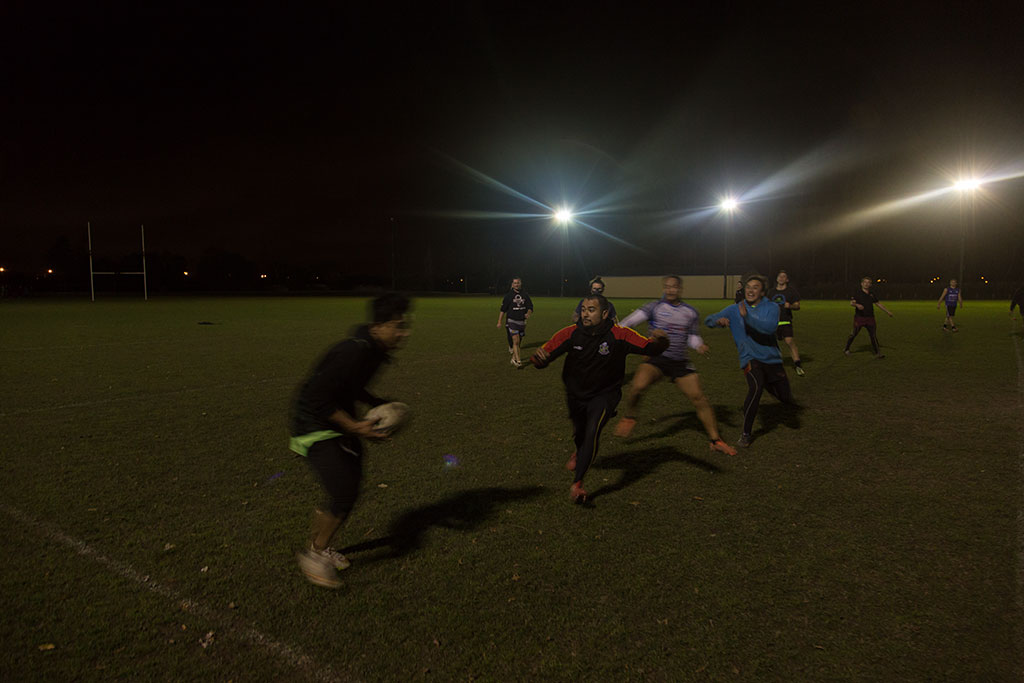 Image of Halswell Hornets Rugby League Club team during one of their final trainings. 4/08/2015 19:15