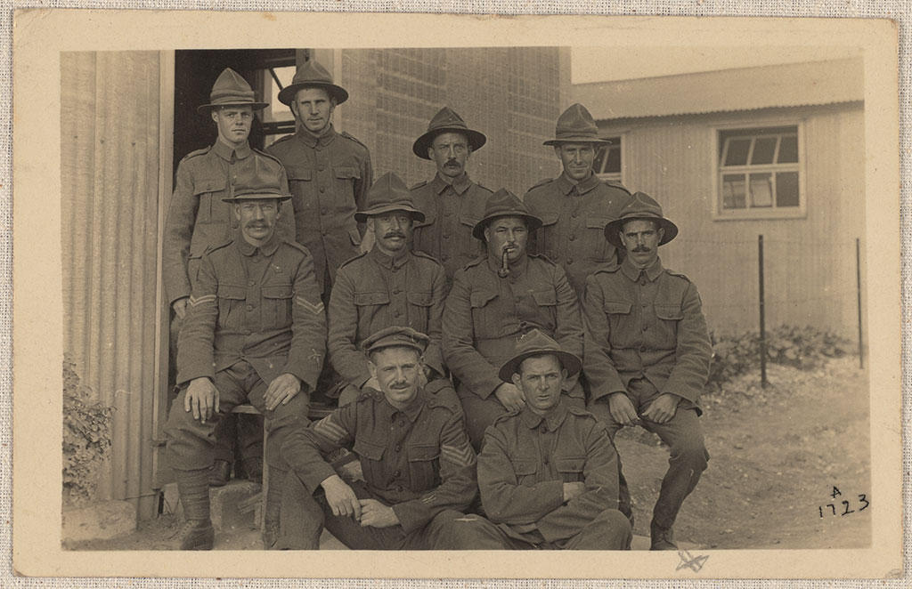 Image of Postcard of soldiers at Sling Camp Aug 11th 1917
