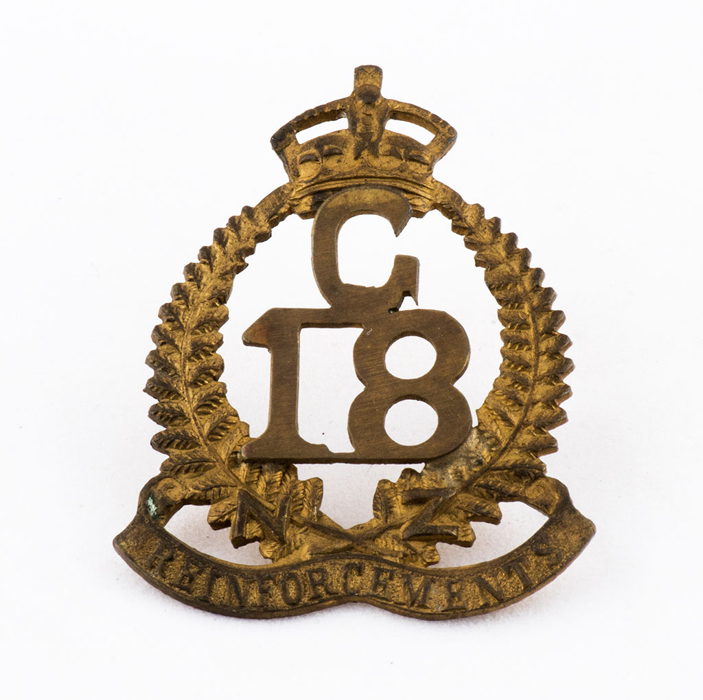 Image of Collar badge, 18th Reinforcements, C Company, N.Z.E.F ca. 1916