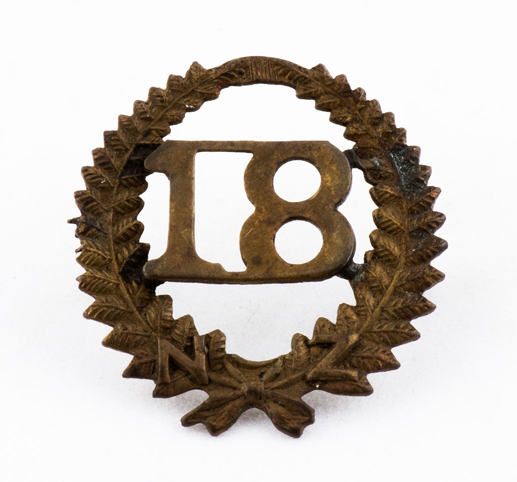 Image of Collar badge, 18th Reinforcements, N.Z.E.F ca. 1916