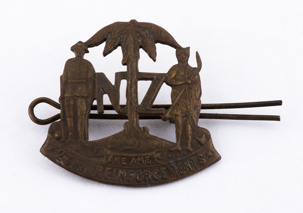 Image of Cap badge, 23rd Reinforcements, N.Z.E.F. ca. 1917
