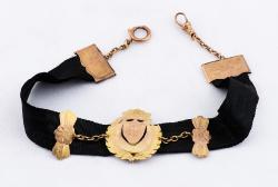 Thumbnail Image of Memorial necklace. Gold wreath and crown