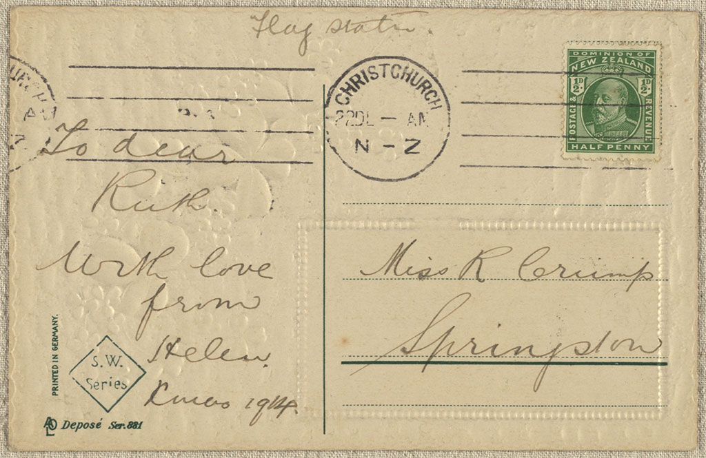 Image of Postcard back 1914
