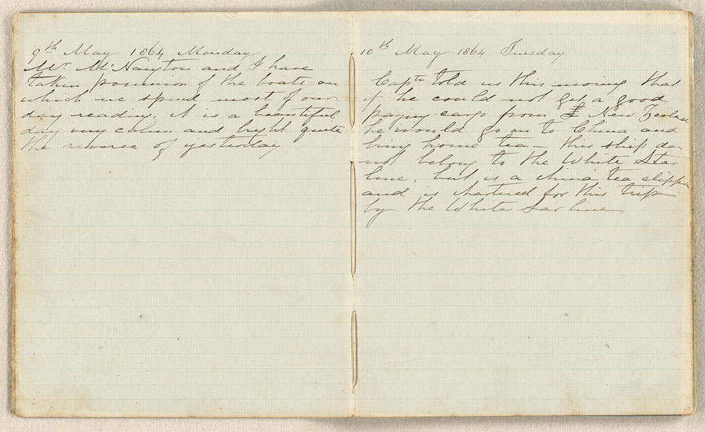 Image of Log book of the ship Mirage : a shipboard diary  kept by C.E.D. Goff, 1864. 1864