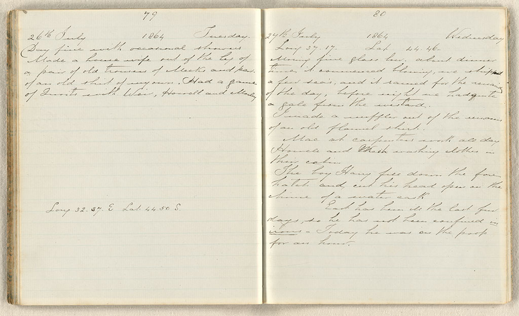 Image of Log book of the ship Mirage : a shipboard diary  kept by C.E.D. Goff, 1864. 1864