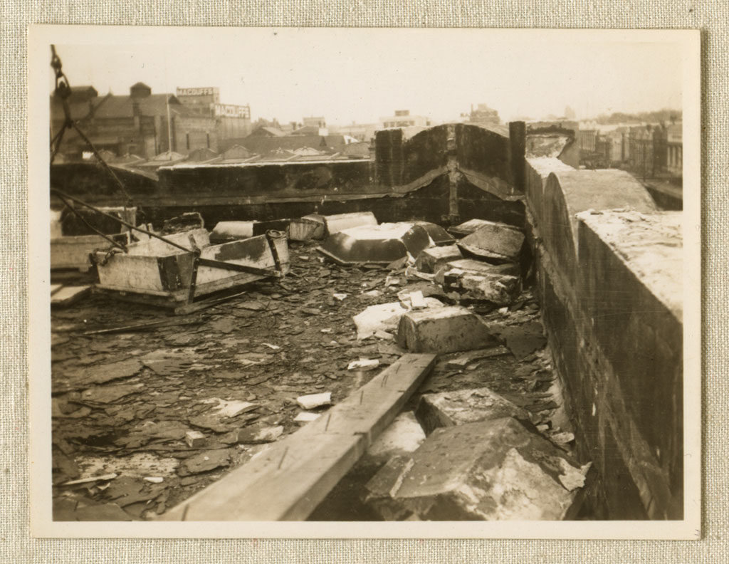 Image of Demolition of parapet of the old M.E.D building, August 1937 3.8.37