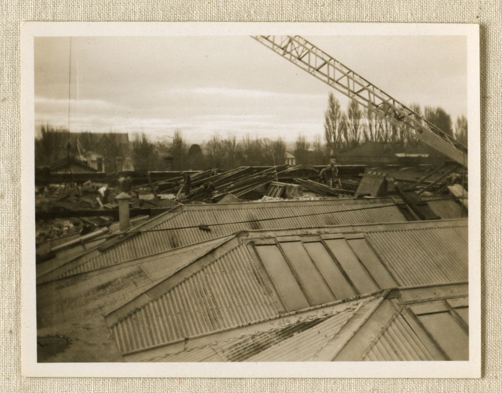 Image of Demolition of the old M.E.D roof, August 1937 3.8.37