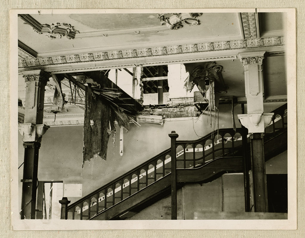 Image of Main stairway, M.E.D building, during demolition, 1937 1937