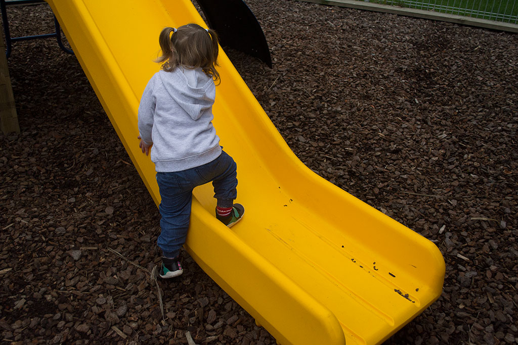 Image of Playing on the slide, Bishopdale Community Preschool Tuesday, 30 May 2017