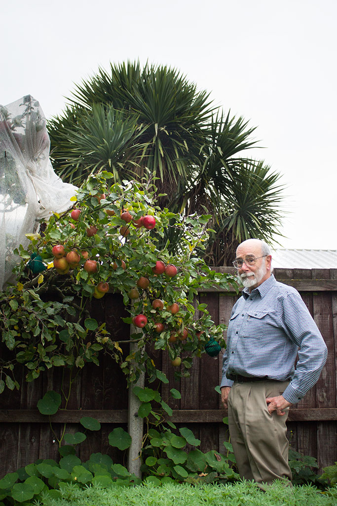 Image of Bruce and his apple tree in the garden Thursday, 11 May 2017