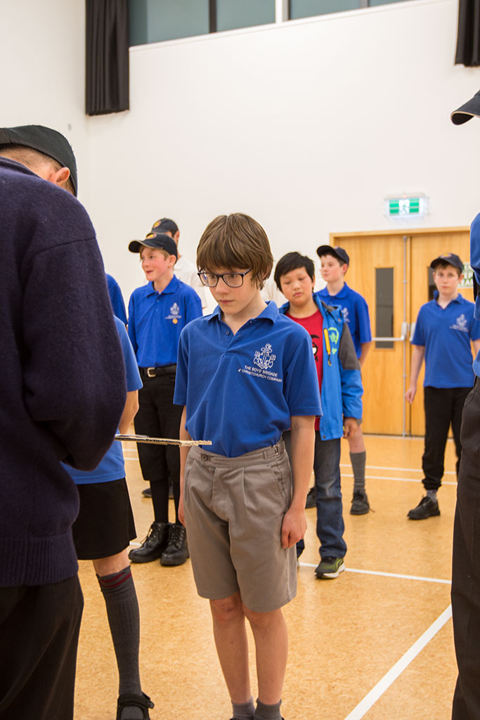 Image of Uniform inspection at the Boys' Brigade, 4th Christchurch Company Thursday, 11 May 2017
