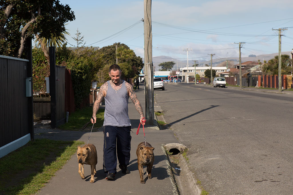 Image of Clint walks his dogs. 07-08-2015 1:34 p.m.