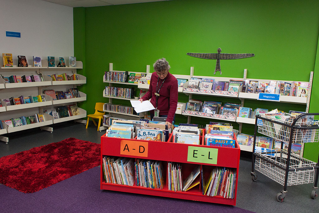 Image of The children's section in the temporary New Brighton Library, New Brighton Mall. Monday, 15 August 2016