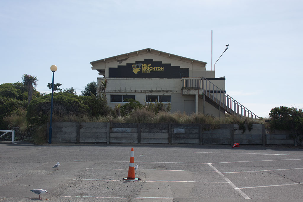 Image of The New Brighton Surf Life Saving Club, viewed from the car park. Thursday, 31 March 2016