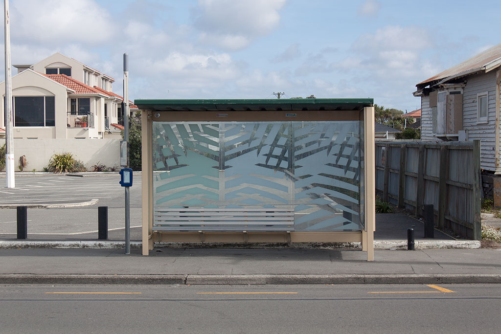 Image of Bus stop, New Brighton Club, Marine Parade, New Brighton. Thursday, 31 March 2016