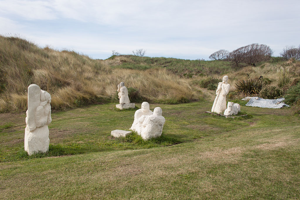 Image of Statues on display in the South New Brighton Statue Garden. Thursday, 7 April 2016