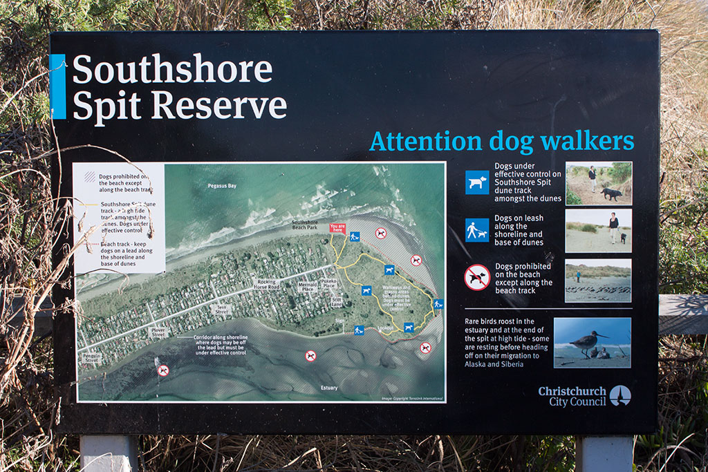 Image of Attention dog walkers sign, Southshore Spit Reserve. Friday, 15 July 2016