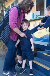 Thumbnail Image of A student is comforted after tripping up the stairs, South New Brighton School