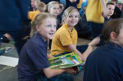 Thumbnail Image of Students receive the results of their maths tests, South New Brighton School