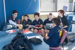 Thumbnail Image of Wave Rider students discuss a text exercise, South New Brighton School