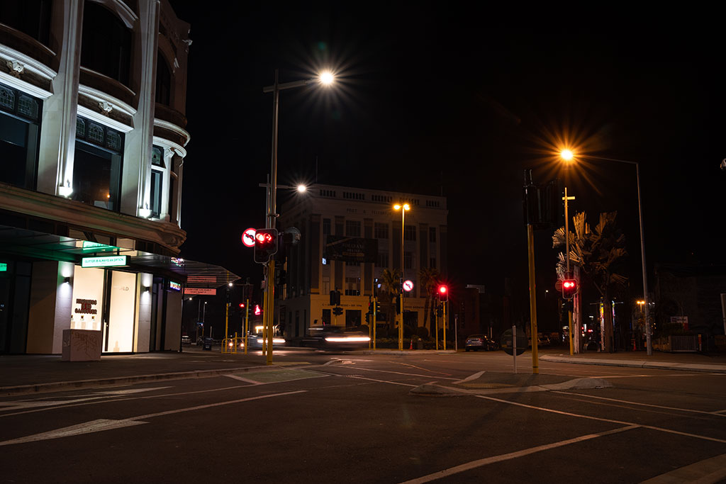Image of Night view of Poplar Street. Thursday, 26 July 2018