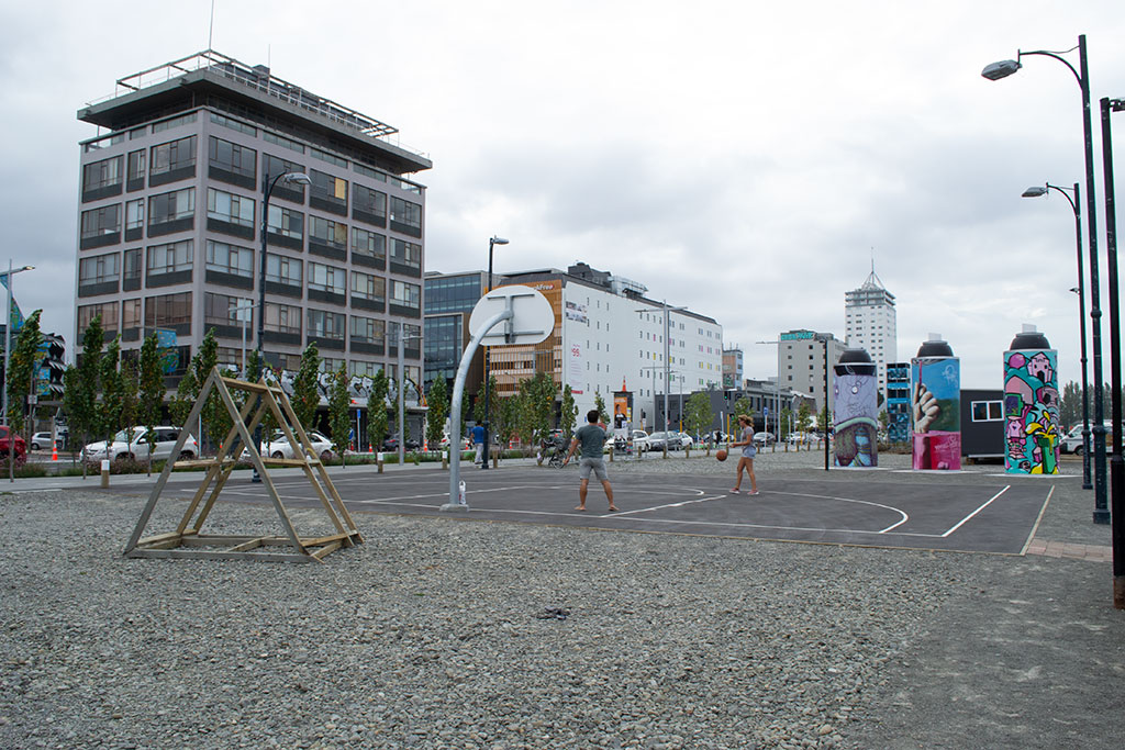 Image of New basketball courts on the corner of Lichfield and Manchester streets. Wednesday, 21 March 2018