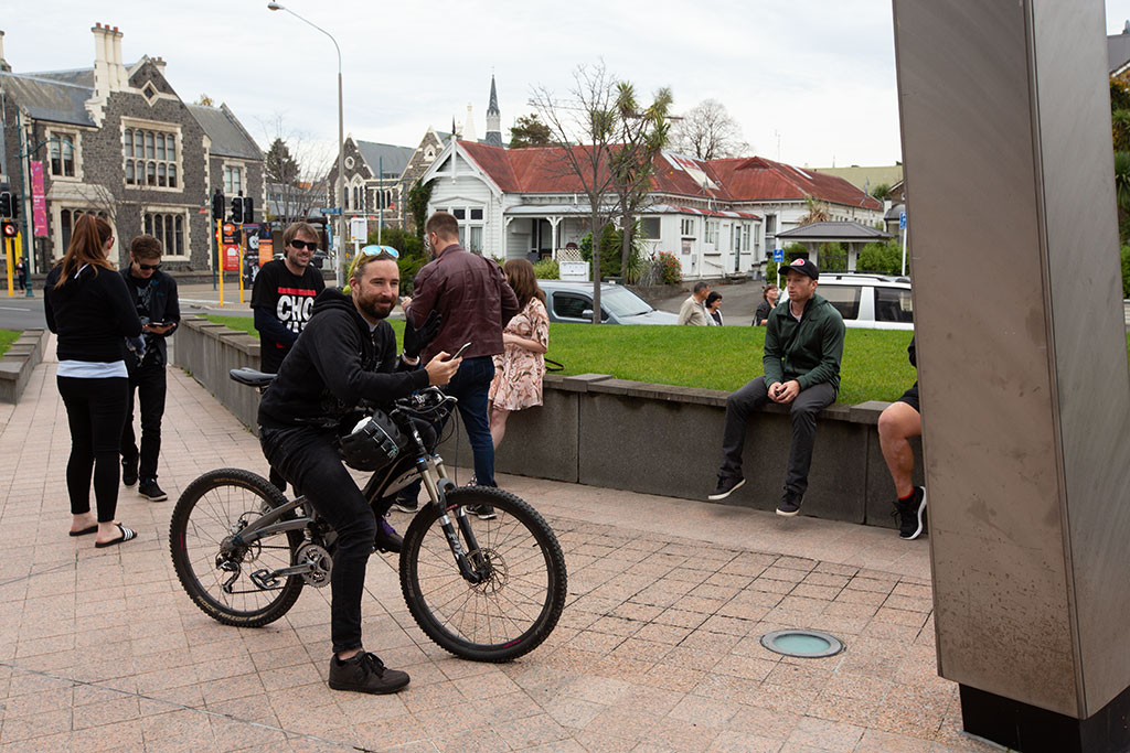 Image of People, Christchurch Art Gallery forecourt, Christchurch Art Gallery. Sunday, 5 August 2018