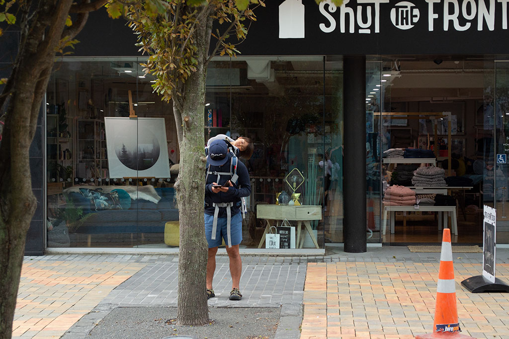 Image of A sleeping child, Cashel Mall. Wednesday, 28 February 2018