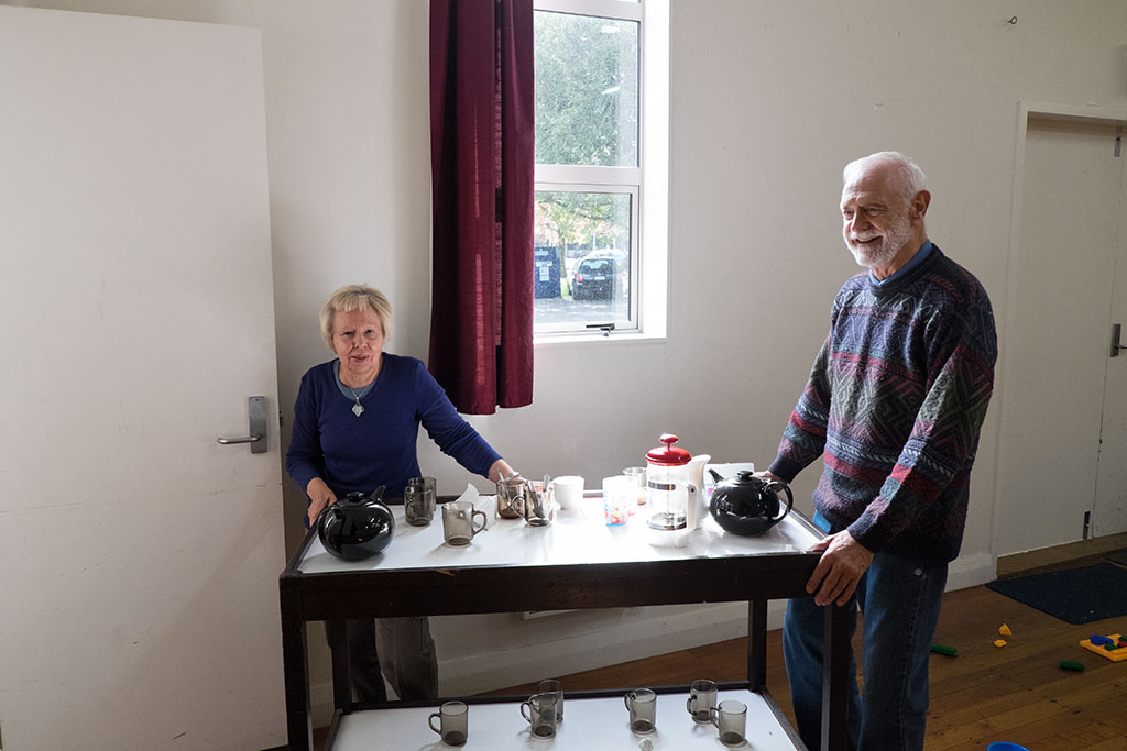 Image of Preparing coffee and tea at the Little Steps session, Halswell Community Hall, 450 Halswell Road. 24-04-15 10.47 a.m.