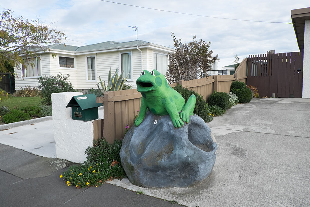 Image of Famous frog letter box at 5 Ensign Street. 18-05-15 10.28 a.m.