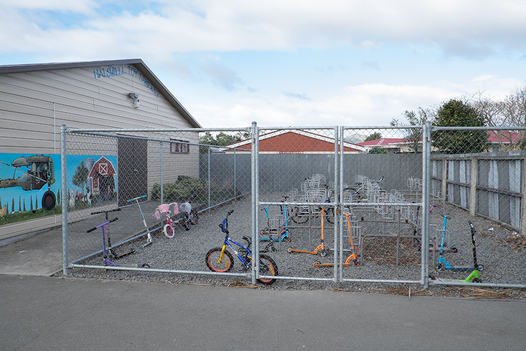 Image of The bike rack at Oaklands Primary School. 25-05-15 2.44 p.m.