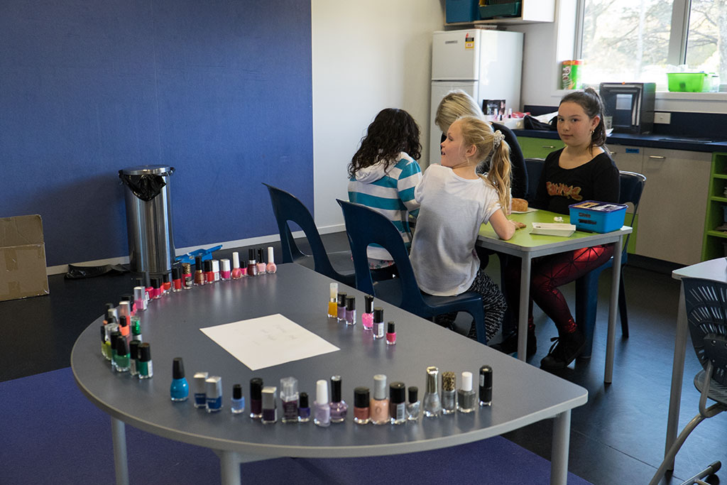 Image of Nail painting at Halswell Primary School Winter Carnival and opening day. 1-06-15 1.49 p.m.