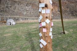 Thumbnail Image of Prayers written by the public nailed to Jesus' cross
