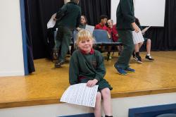 Thumbnail Image of Jessica, Oaklands Primary School, prepares to present at the school assembly