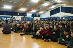Thumbnail Image of Students sitting at the Oaklands Primary School assembly