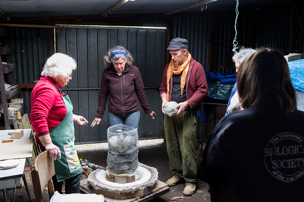 Image of Stacking works in the kiln for raku firing, Halswell Pottery Group, 9 Candys Road. 15-08-2015 11:50 a.m.