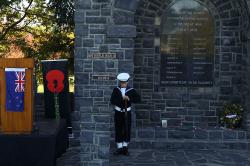 Thumbnail Image of Cadet at Halswell war memorial, ANZAC Day memorial service